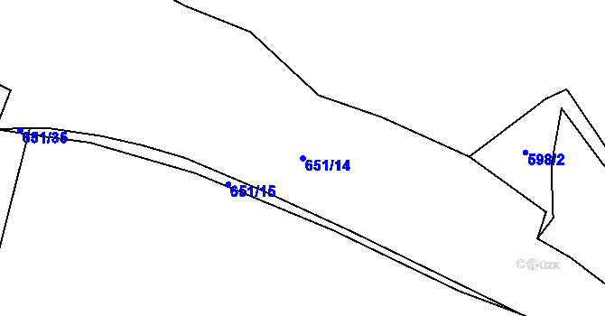 Parcela st. 651/14 v KÚ Nosálov, Katastrální mapa