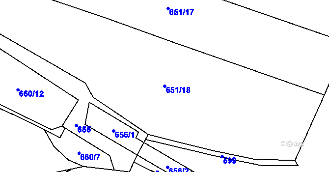 Parcela st. 651/18 v KÚ Nosálov, Katastrální mapa
