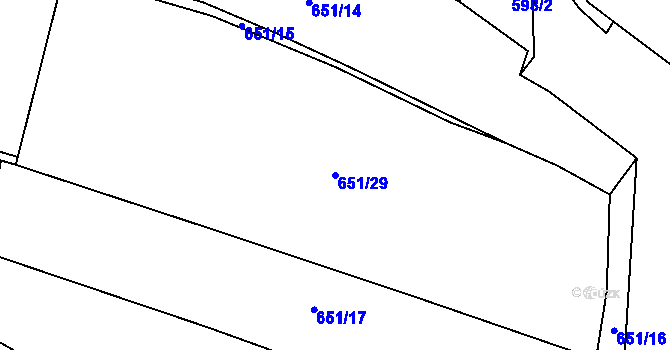 Parcela st. 651/29 v KÚ Nosálov, Katastrální mapa