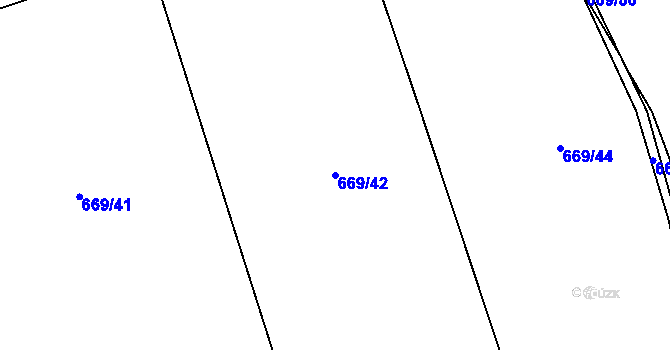 Parcela st. 669/42 v KÚ Nosálov, Katastrální mapa