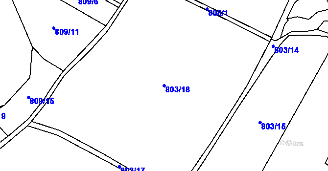 Parcela st. 803/18 v KÚ Nosálov, Katastrální mapa