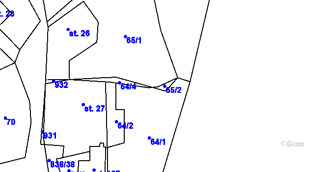 Parcela st. 65/2 v KÚ Nosálov, Katastrální mapa