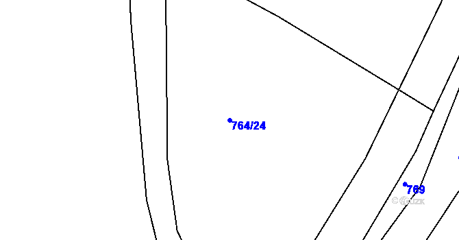 Parcela st. 764/24 v KÚ Květuš, Katastrální mapa