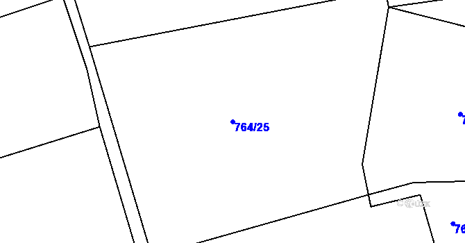 Parcela st. 764/25 v KÚ Květuš, Katastrální mapa
