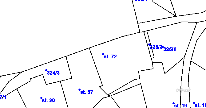 Parcela st. 72 v KÚ Nosetín, Katastrální mapa