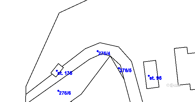 Parcela st. 276/4 v KÚ Nosetín, Katastrální mapa