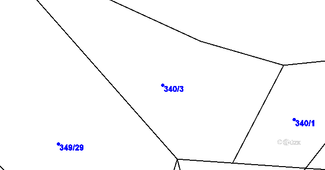 Parcela st. 340/3 v KÚ Nosetín, Katastrální mapa