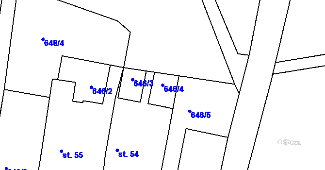 Parcela st. 646/4 v KÚ Nosetín, Katastrální mapa