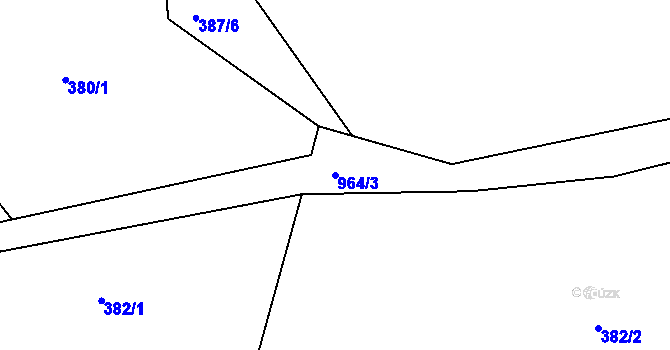 Parcela st. 964/3 v KÚ Nosetín, Katastrální mapa