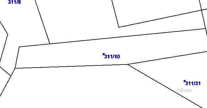 Parcela st. 311/10 v KÚ Nosetín, Katastrální mapa