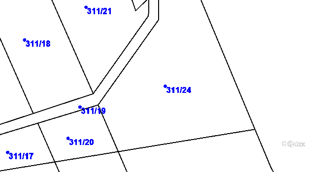 Parcela st. 311/24 v KÚ Nosetín, Katastrální mapa