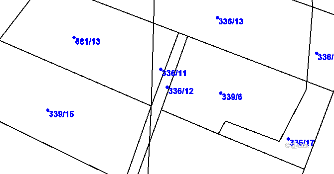 Parcela st. 336/12 v KÚ Nosetín, Katastrální mapa