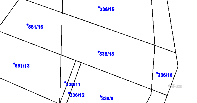 Parcela st. 336/13 v KÚ Nosetín, Katastrální mapa
