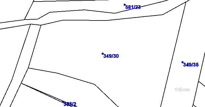 Parcela st. 349/30 v KÚ Nosetín, Katastrální mapa