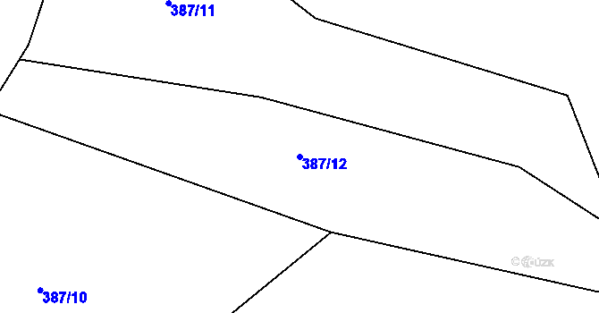 Parcela st. 387/12 v KÚ Nosetín, Katastrální mapa