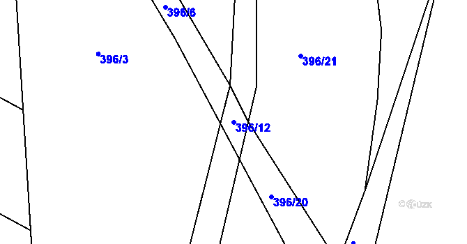 Parcela st. 396/12 v KÚ Nosetín, Katastrální mapa