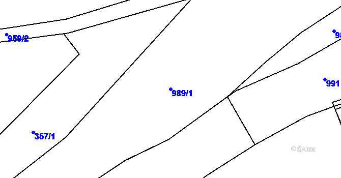 Parcela st. 989/1 v KÚ Nosetín, Katastrální mapa