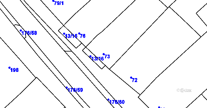 Parcela st. 73 v KÚ Nosislav, Katastrální mapa