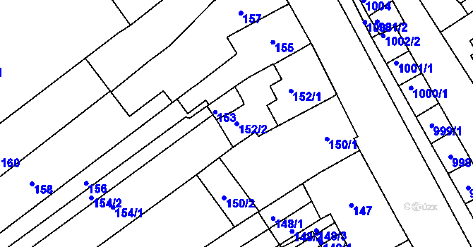 Parcela st. 152/2 v KÚ Nosislav, Katastrální mapa