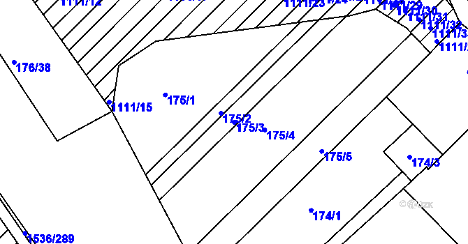 Parcela st. 175/3 v KÚ Nosislav, Katastrální mapa
