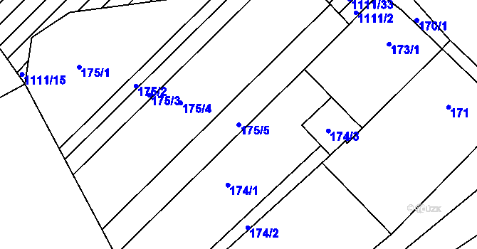 Parcela st. 175/5 v KÚ Nosislav, Katastrální mapa