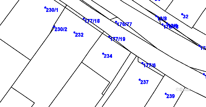 Parcela st. 234 v KÚ Nosislav, Katastrální mapa