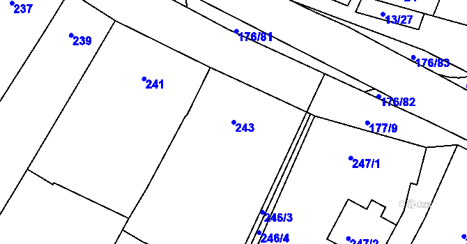 Parcela st. 243 v KÚ Nosislav, Katastrální mapa