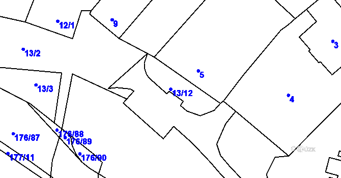 Parcela st. 13/12 v KÚ Nosislav, Katastrální mapa