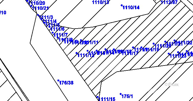 Parcela st. 1111/14 v KÚ Nosislav, Katastrální mapa