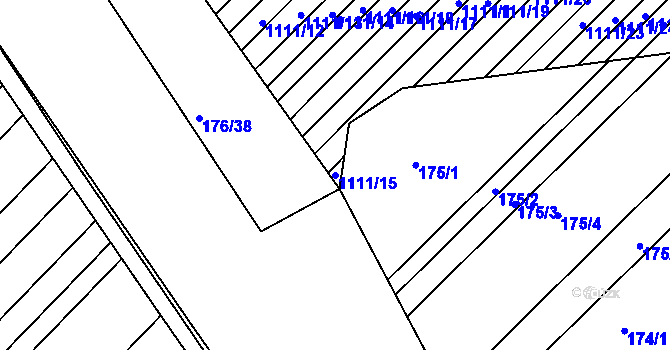 Parcela st. 1111/15 v KÚ Nosislav, Katastrální mapa