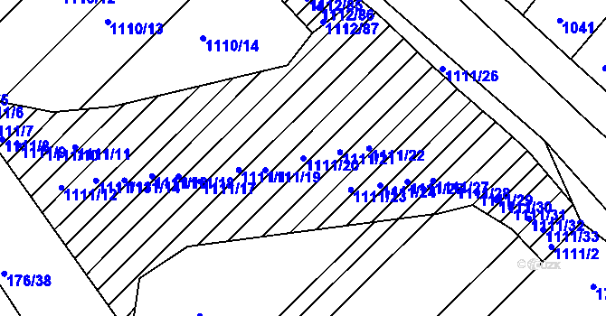 Parcela st. 1111/20 v KÚ Nosislav, Katastrální mapa