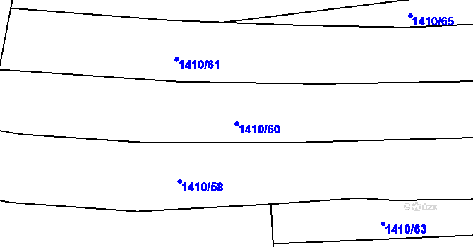 Parcela st. 1410/60 v KÚ Nosislav, Katastrální mapa