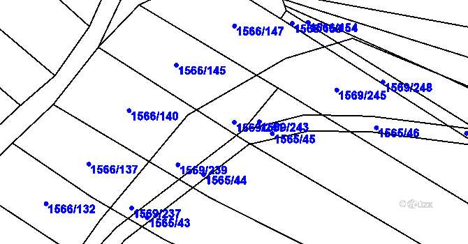 Parcela st. 1569/241 v KÚ Nosislav, Katastrální mapa