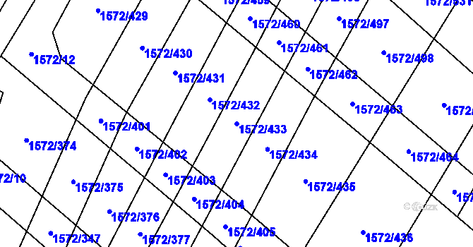 Parcela st. 1572/433 v KÚ Nosislav, Katastrální mapa