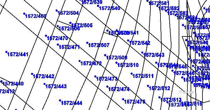 Parcela st. 1572/508 v KÚ Nosislav, Katastrální mapa