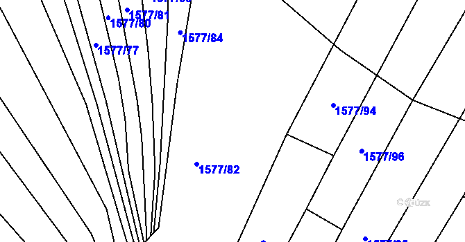 Parcela st. 1577/87 v KÚ Nosislav, Katastrální mapa