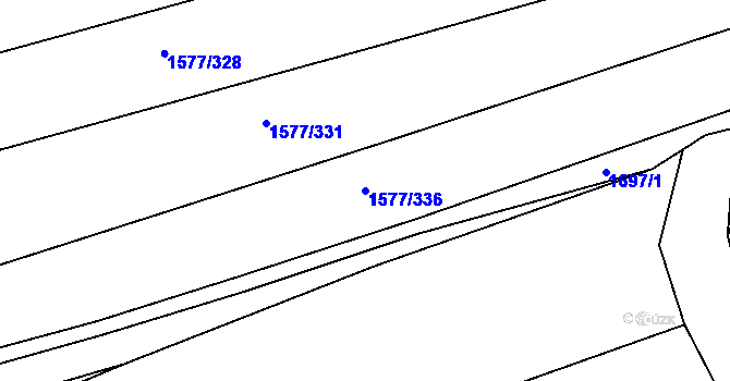 Parcela st. 1577/336 v KÚ Nosislav, Katastrální mapa