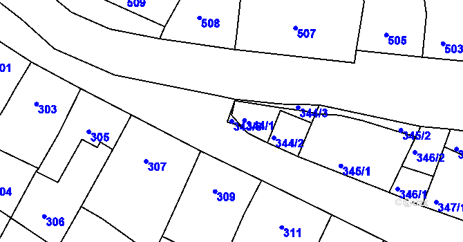 Parcela st. 343/6 v KÚ Nosislav, Katastrální mapa