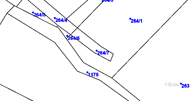 Parcela st. 264/7 v KÚ Noskov, Katastrální mapa