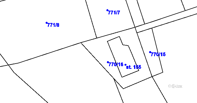 Parcela st. 772/3 v KÚ Nižní Lhoty, Katastrální mapa