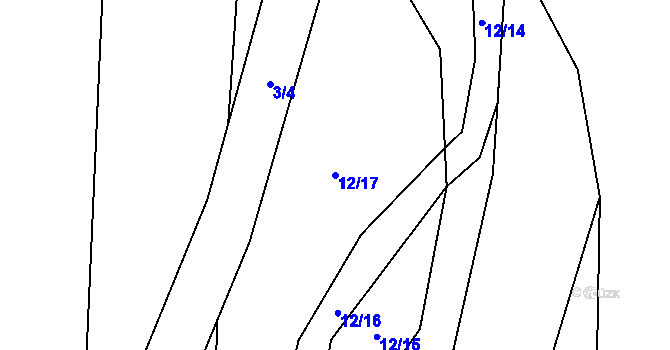Parcela st. 12/17 v KÚ Nošovice, Katastrální mapa