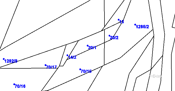 Parcela st. 20/1 v KÚ Nošovice, Katastrální mapa