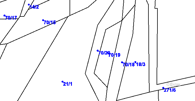 Parcela st. 70/20 v KÚ Nošovice, Katastrální mapa