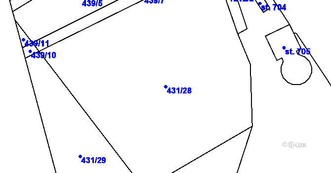 Parcela st. 431/28 v KÚ Nošovice, Katastrální mapa