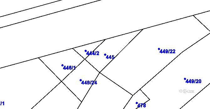 Parcela st. 445 v KÚ Nošovice, Katastrální mapa