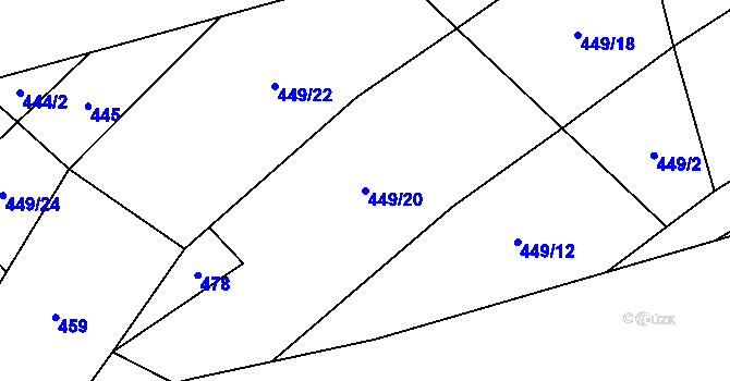 Parcela st. 449/20 v KÚ Nošovice, Katastrální mapa