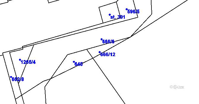 Parcela st. 666/12 v KÚ Nošovice, Katastrální mapa