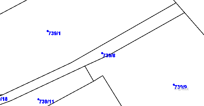 Parcela st. 739/8 v KÚ Nošovice, Katastrální mapa