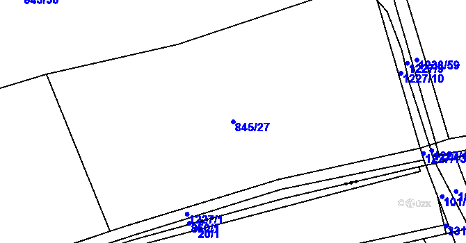 Parcela st. 845/27 v KÚ Nošovice, Katastrální mapa