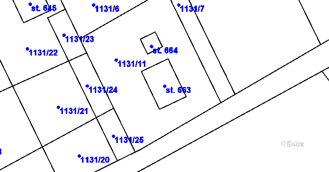 Parcela st. 663 v KÚ Nošovice, Katastrální mapa